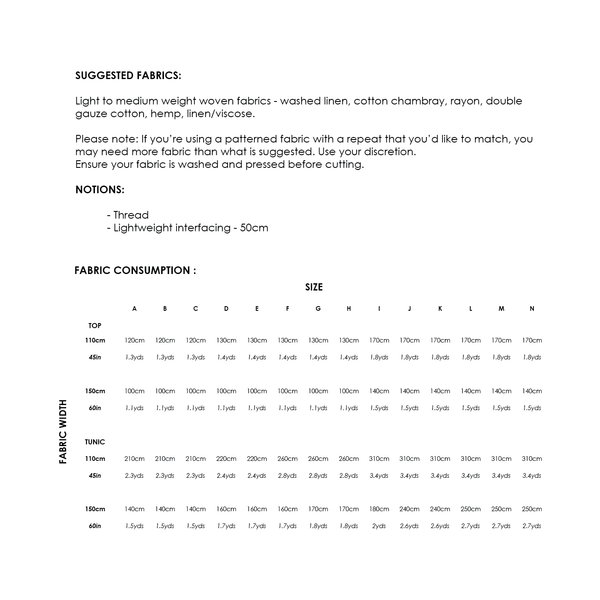 Botany Top and Tunic - Digital Sewing Pattern